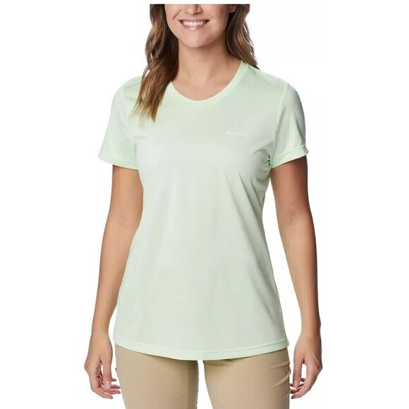 Columbia Women's Hike T-Shirt Crew Neck Key West Heather Green  Short Sleeve - Picture 1 of 5